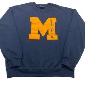 Vintage 90s Navy Marquette University Crewneck Sweatshirt Mens Size Small